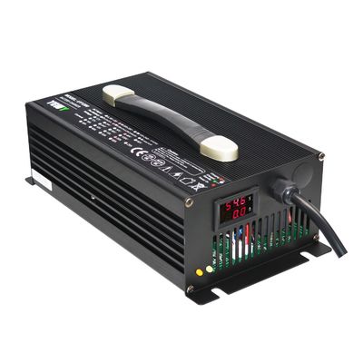 48V 20A LiFePO4 Fast Charger เครื่องชาร์จแบตเตอรี่รถกอล์ฟสีดำ ODM