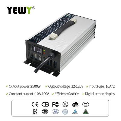 Golf Cart Smart Li Ion Battery Charger 60V 30A High Power LED Display