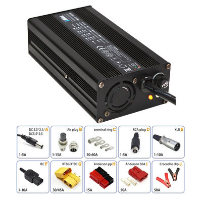 8A 24V 10A 12V E Bike Motorcycle Battery Charger E Scooter Black