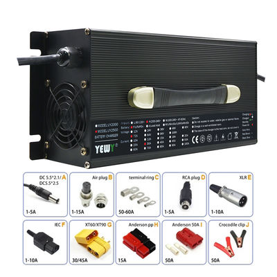 Alta potencia 2500w 24V de plomo ácido de iones de litio lifepo4 elevadora eléctrica lifepo4 batería de carga completa voltaje cargador de batería